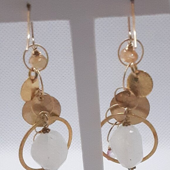 Gold dangle earrings Designed by Nina Nyugen - Picture 5 of 13